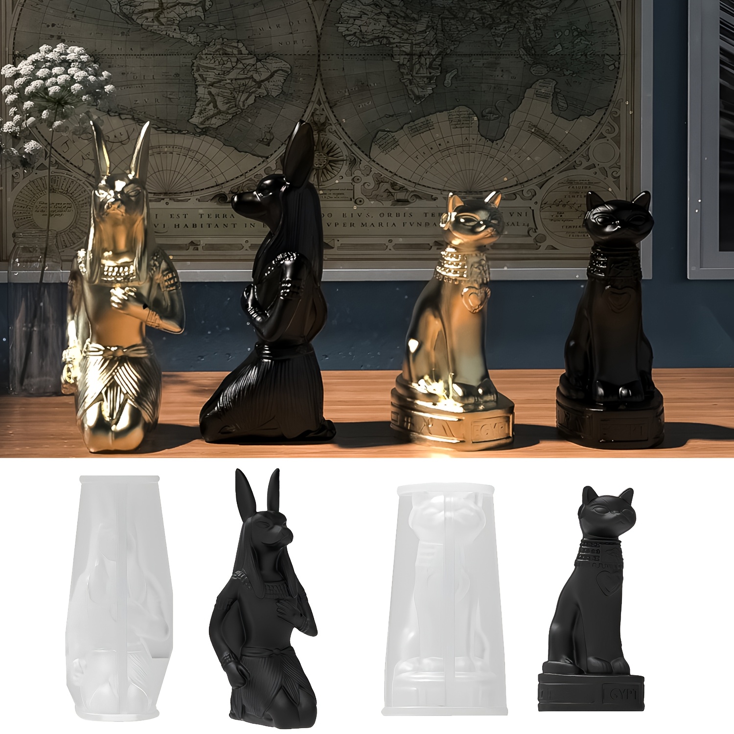 Model Kit Anubis - 1/2pcsSilicone Mold for Egyptian Anubis and