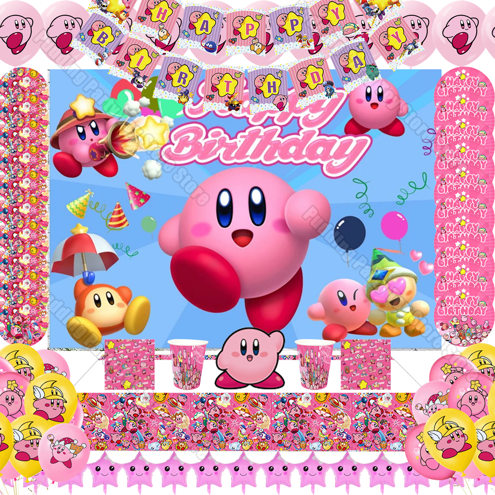 Model Kit Kirby - Cartoon Pink Star Kirbyed Tablware Set