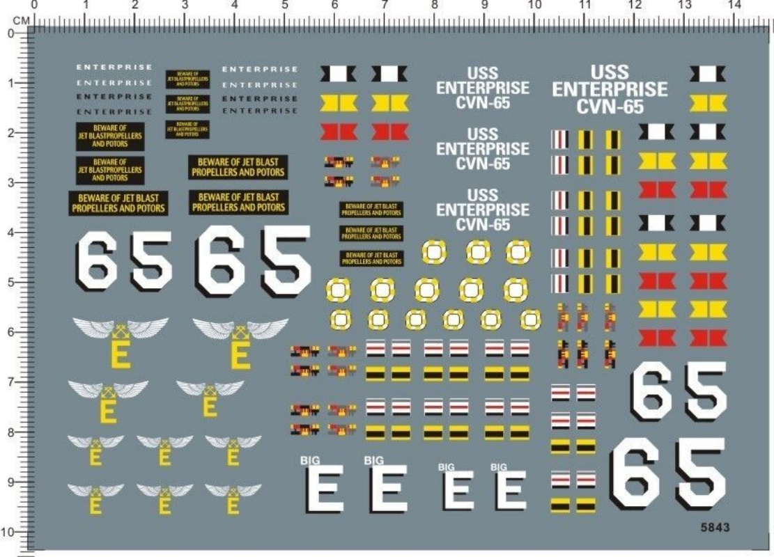 Model Kit Uss Enterprise - Decal for 1/350 Scale US Navy