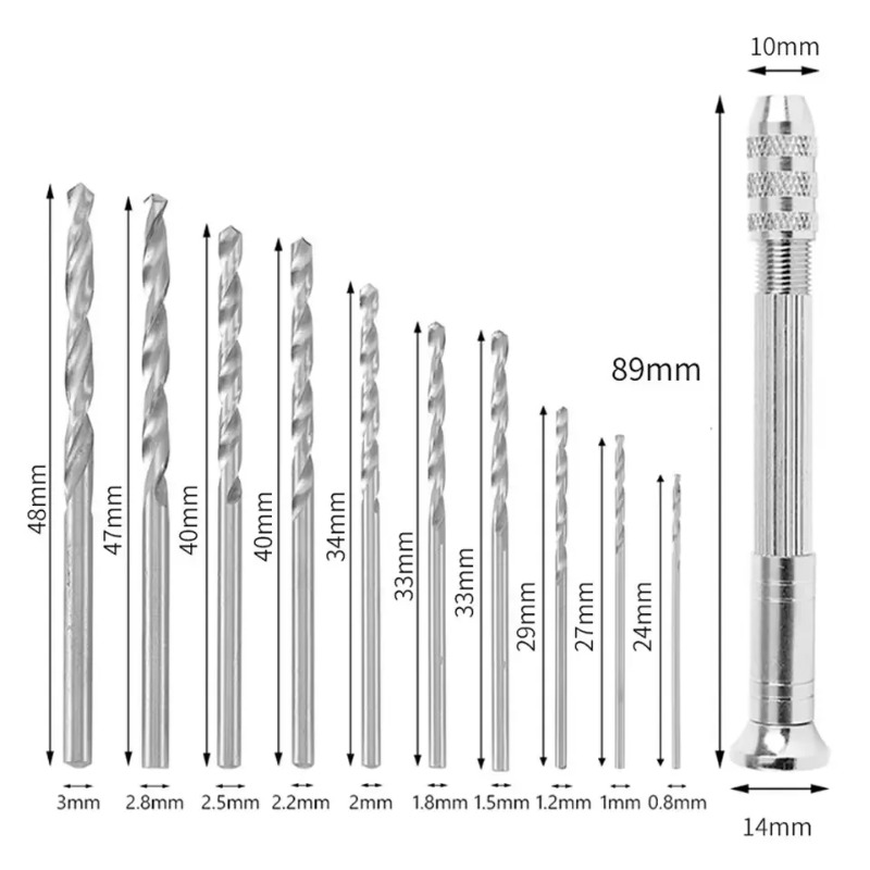 0.8-3.0mm Mini Hand Drill Set  - Pin Vice Micro incelemesi ve fiyatı