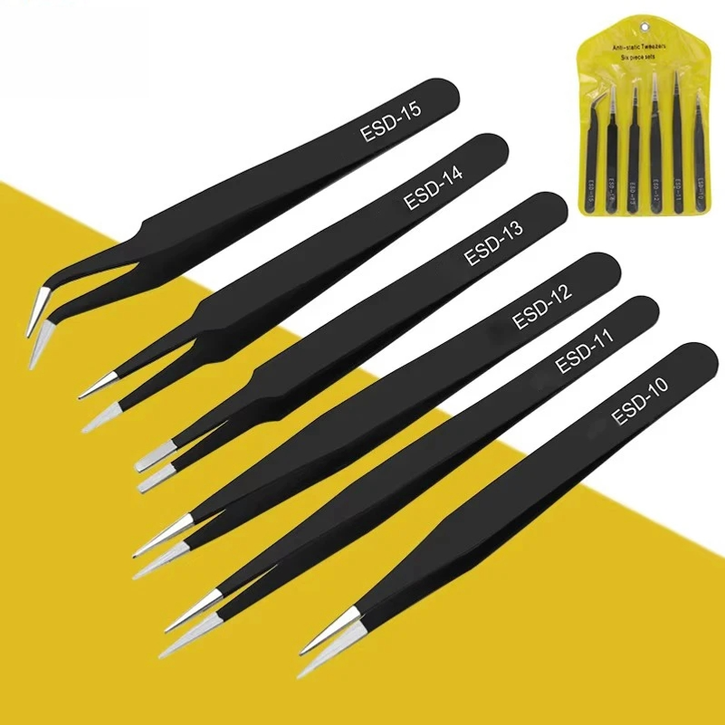 6pcs anti-static stainless ste - Model Kit Tweezers incelemesi ve fiyatı